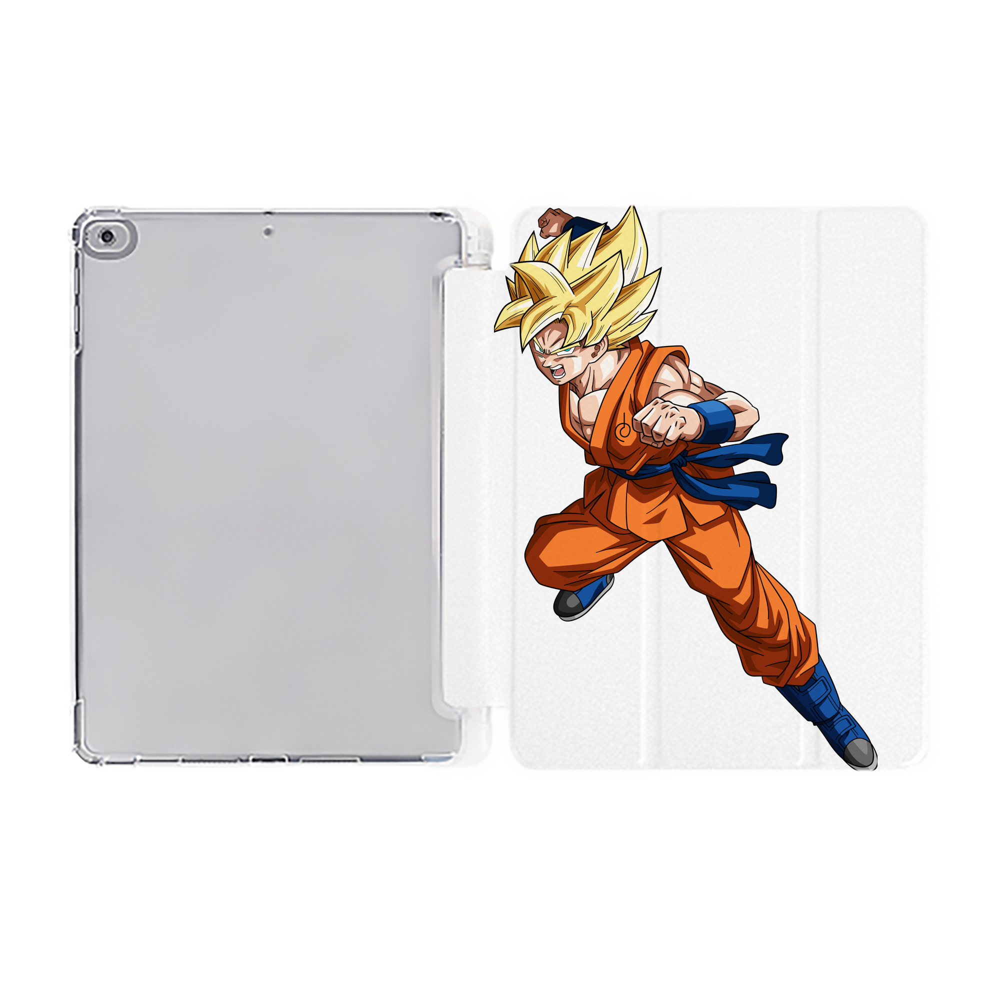 （画像用） ドラゴンボール 孫悟空（そん ごくう）Son Goku カカロット DRAGON BALL Kakarotto IPad ケース ペン収納付き 三つ折りスタンド PUレザー×シリコン 対応機種9.5/10.5/10.9インチ